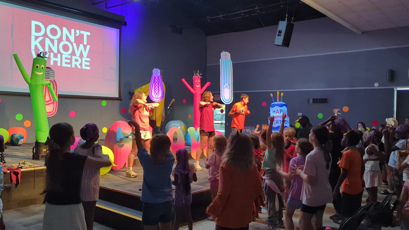 Kids dancing during worship