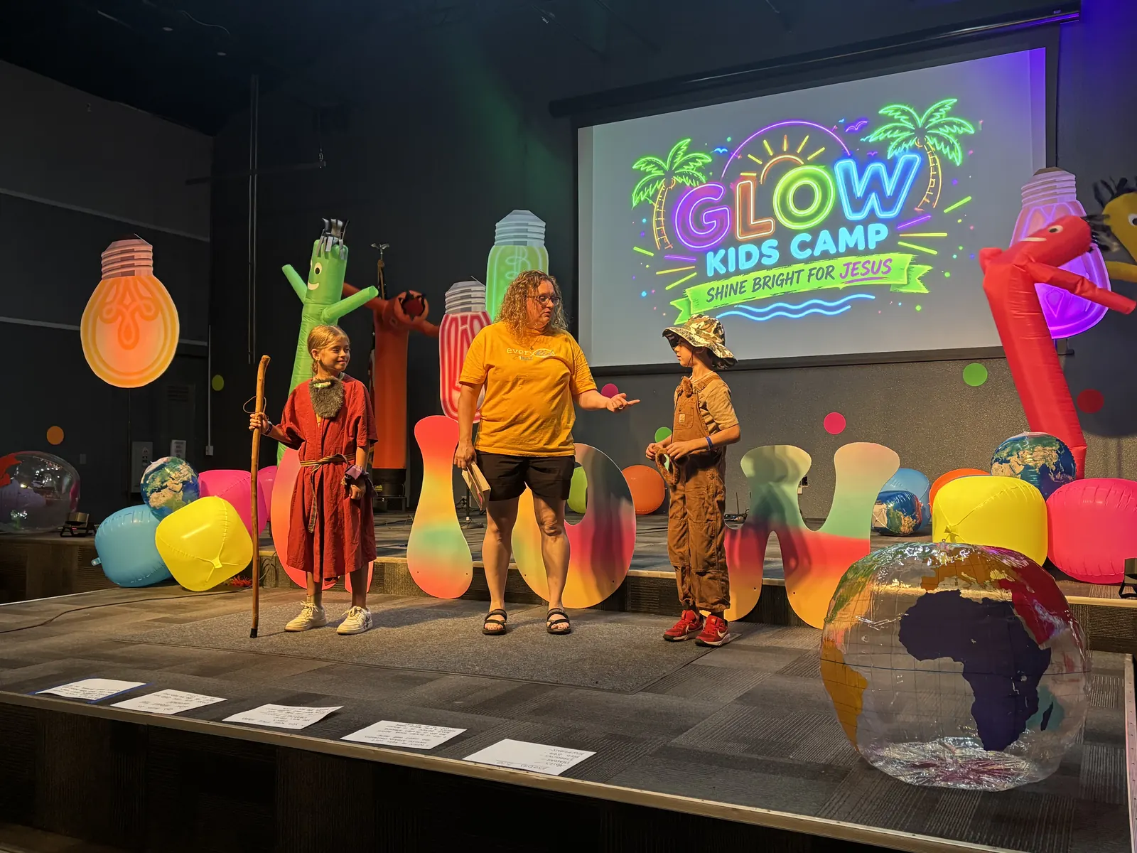 Leaders in costume during a chapel skit